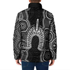 Torres Strait Islander Padded Jacket Flag Feather Headdress Indigenous Dotwork Tribal Art