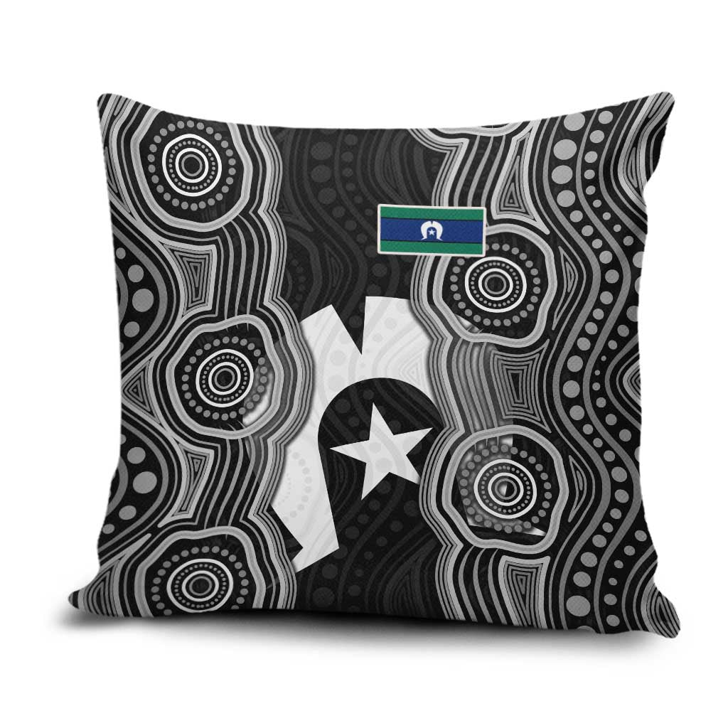 Torres Strait Islander Pillow Cover Flag Feather Headdress Indigenous Dotwork Tribal Art