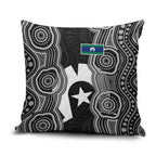 Torres Strait Islander Pillow Cover Flag Feather Headdress Indigenous Dotwork Tribal Art