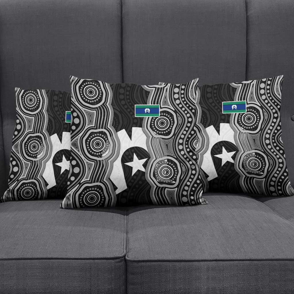Torres Strait Islander Pillow Cover Flag Feather Headdress Indigenous Dotwork Tribal Art