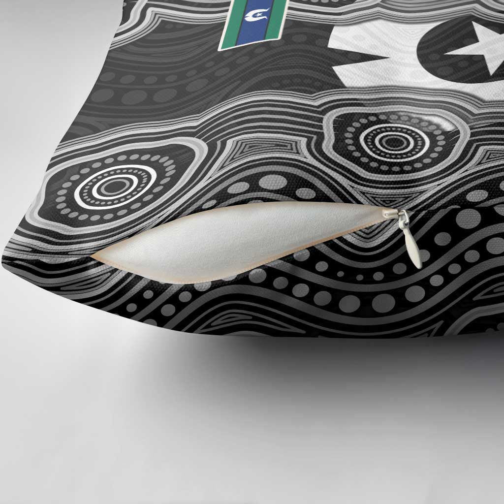 Torres Strait Islander Pillow Cover Flag Feather Headdress Indigenous Dotwork Tribal Art
