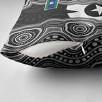Torres Strait Islander Pillow Cover Flag Feather Headdress Indigenous Dotwork Tribal Art