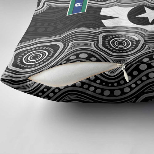 Torres Strait Islander Pillow Cover Flag Feather Headdress Indigenous Dotwork Tribal Art