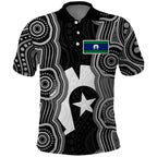 Torres Strait Islander Polo Shirt Flag Feather Headdress Indigenous Dotwork Tribal Art