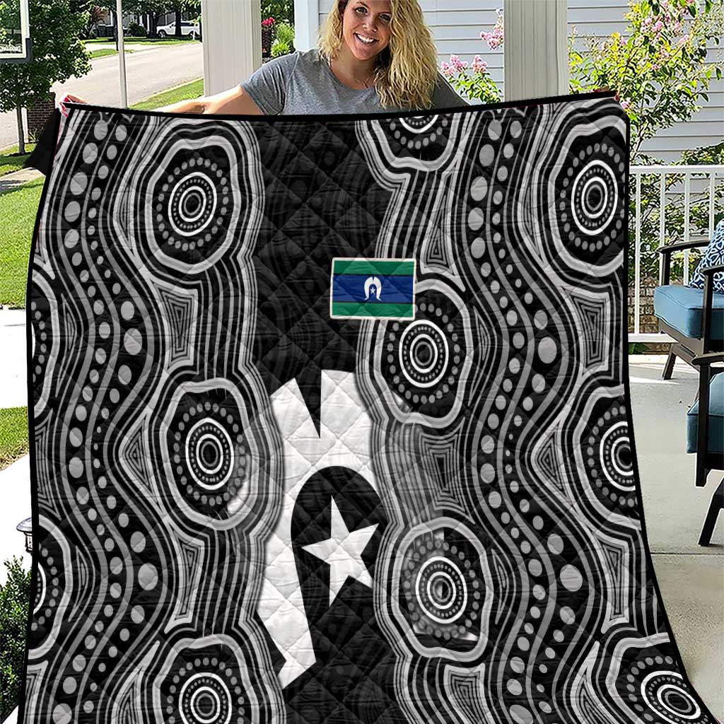 Torres Strait Islander Quilt Flag Feather Headdress Indigenous Dotwork Tribal Art