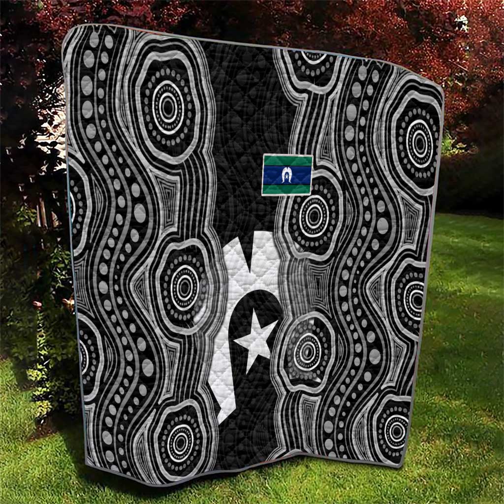 Torres Strait Islander Quilt Flag Feather Headdress Indigenous Dotwork Tribal Art