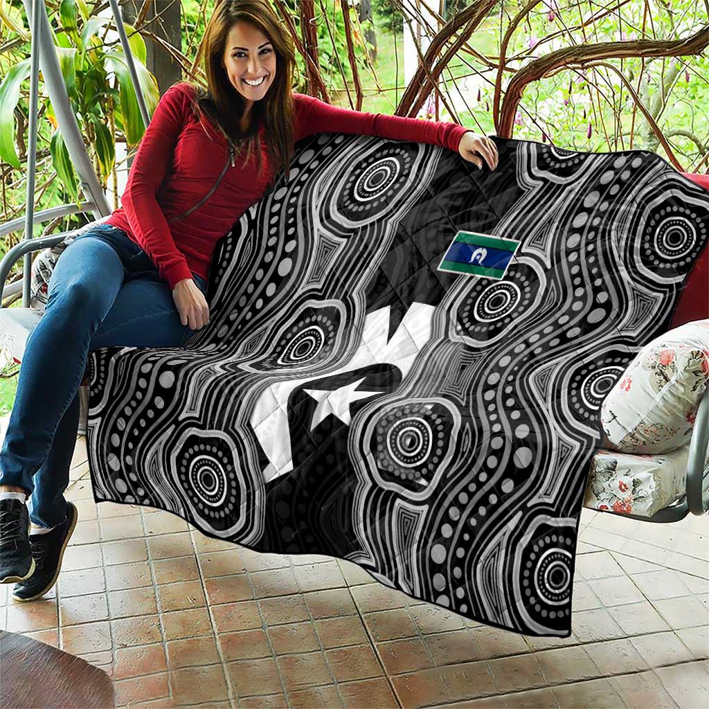 Torres Strait Islander Quilt Flag Feather Headdress Indigenous Dotwork Tribal Art