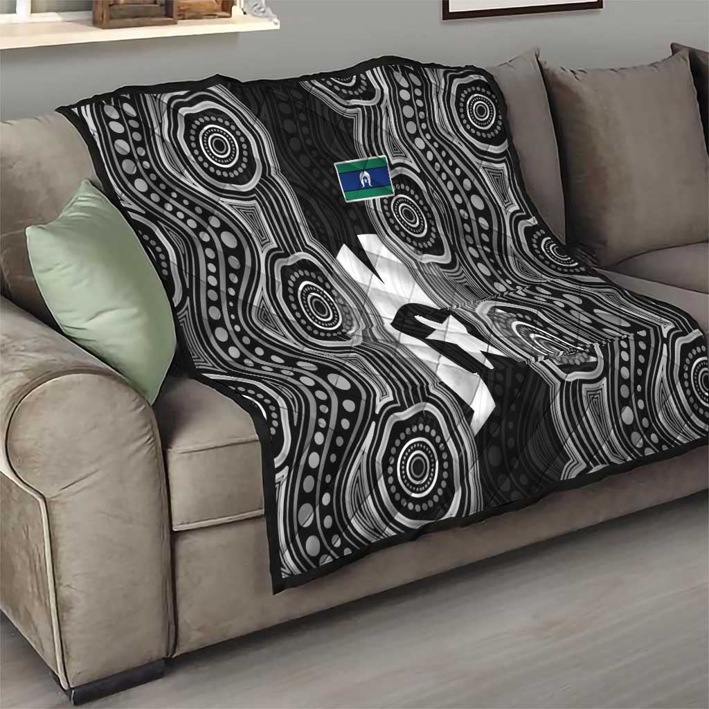 Torres Strait Islander Quilt Flag Feather Headdress Indigenous Dotwork Tribal Art