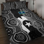Torres Strait Islander Quilt Bed Set Flag Feather Headdress Indigenous Dotwork Tribal Art
