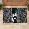 Torres Strait Islander Rubber Doormat Flag Feather Headdress Indigenous Dotwork Tribal Art