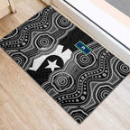Torres Strait Islander Rubber Doormat Flag Feather Headdress Indigenous Dotwork Tribal Art