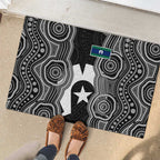 Torres Strait Islander Rubber Doormat Flag Feather Headdress Indigenous Dotwork Tribal Art