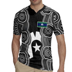 Torres Strait Islander Rugby Jersey Flag Feather Headdress Indigenous Dotwork Tribal Art