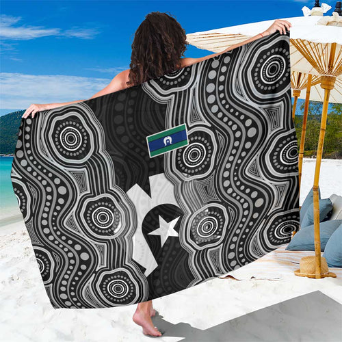 Torres Strait Islander Sarong Flag Feather Headdress Indigenous Dotwork Tribal Art