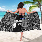 Torres Strait Islander Sarong Flag Feather Headdress Indigenous Dotwork Tribal Art