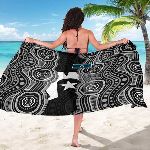 Torres Strait Islander Sarong Flag Feather Headdress Indigenous Dotwork Tribal Art