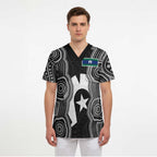 Torres Strait Islander Scrub Top Flag Feather Headdress Indigenous Dotwork Tribal Art