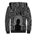 Torres Strait Islander Sherpa Hoodie Flag Feather Headdress Indigenous Dotwork Tribal Art
