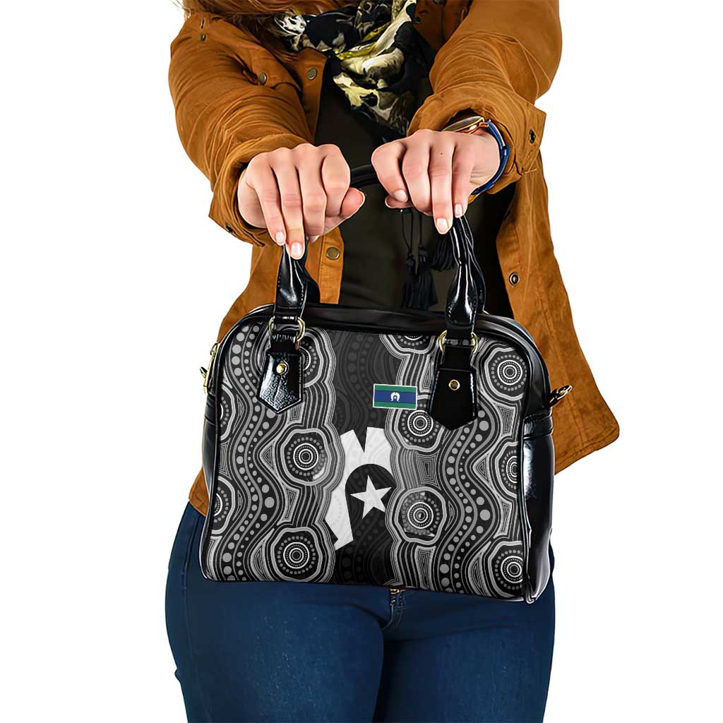 Torres Strait Islander Shoulder Handbag Flag Feather Headdress Indigenous Dotwork Tribal Art