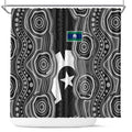 Torres Strait Islander Shower Curtain Flag Feather Headdress Indigenous Dotwork Tribal Art