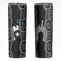 Torres Strait Islander Skinny Tumbler Flag Feather Headdress Indigenous Dotwork Tribal Art