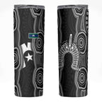 Torres Strait Islander Skinny Tumbler Flag Feather Headdress Indigenous Dotwork Tribal Art
