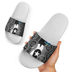 Torres Strait Islander Slide Sandals Flag Feather Headdress Indigenous Dotwork Tribal Art