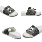 Torres Strait Islander Slide Sandals Flag Feather Headdress Indigenous Dotwork Tribal Art