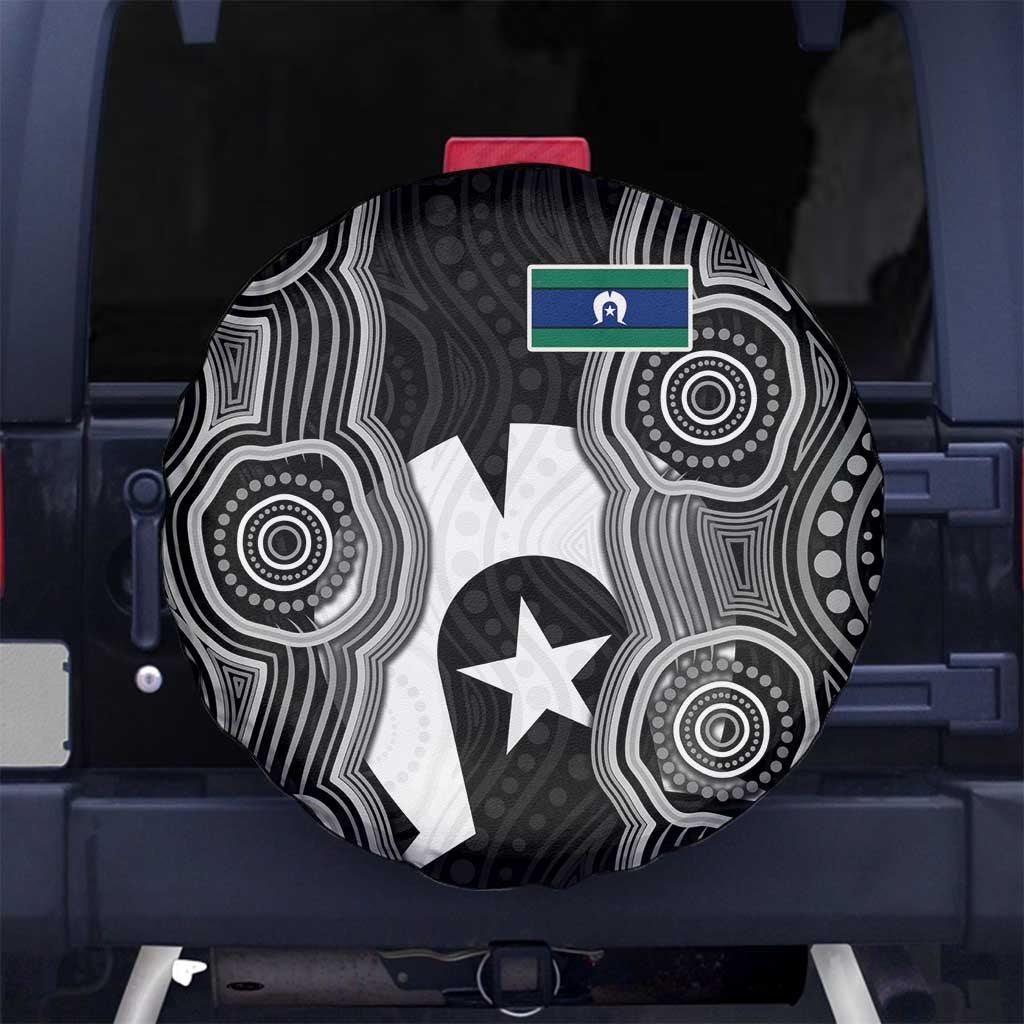 Torres Strait Islander Spare Tire Cover Flag Feather Headdress Indigenous Dotwork Tribal Art