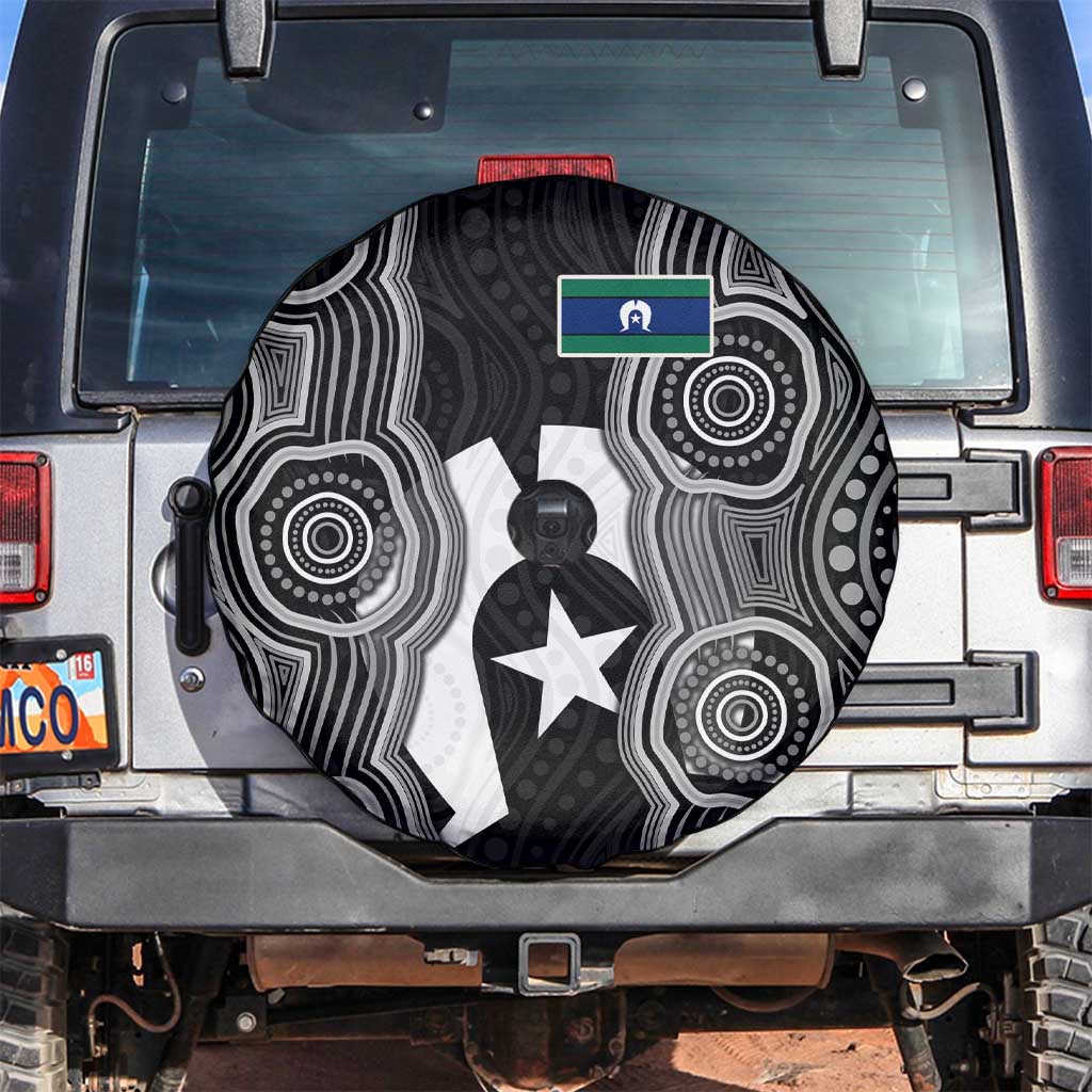 Torres Strait Islander Spare Tire Cover Flag Feather Headdress Indigenous Dotwork Tribal Art