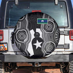 Torres Strait Islander Spare Tire Cover Flag Feather Headdress Indigenous Dotwork Tribal Art