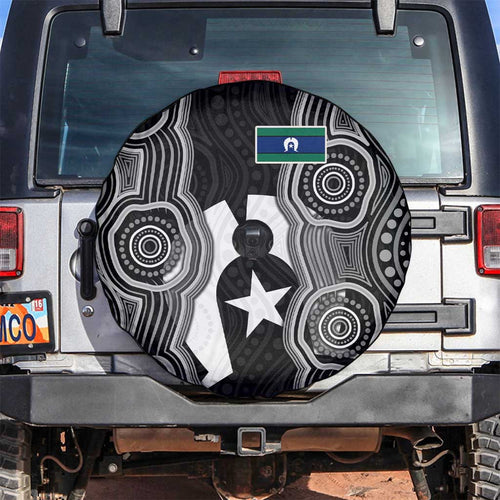 Torres Strait Islander Spare Tire Cover Flag Feather Headdress Indigenous Dotwork Tribal Art