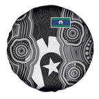 Torres Strait Islander Spare Tire Cover Flag Feather Headdress Indigenous Dotwork Tribal Art