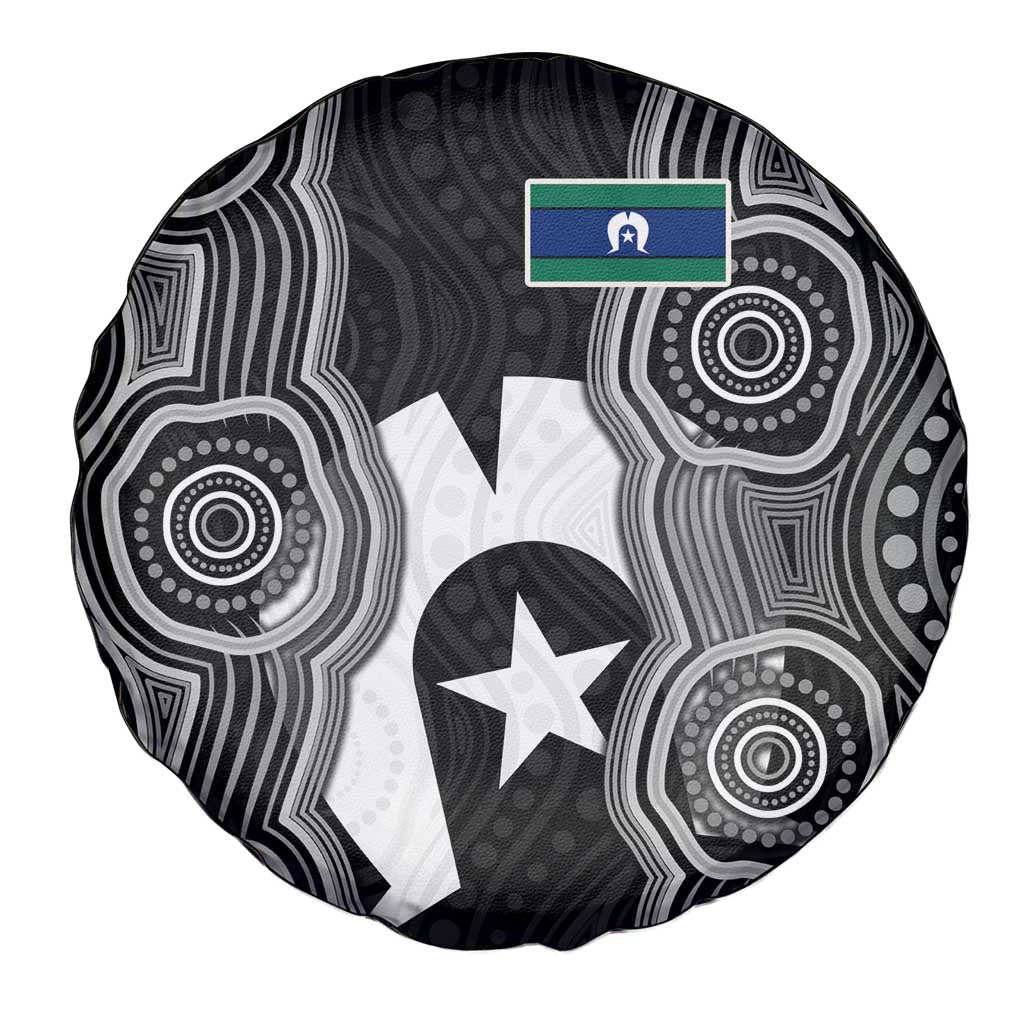 Torres Strait Islander Spare Tire Cover Flag Feather Headdress Indigenous Dotwork Tribal Art