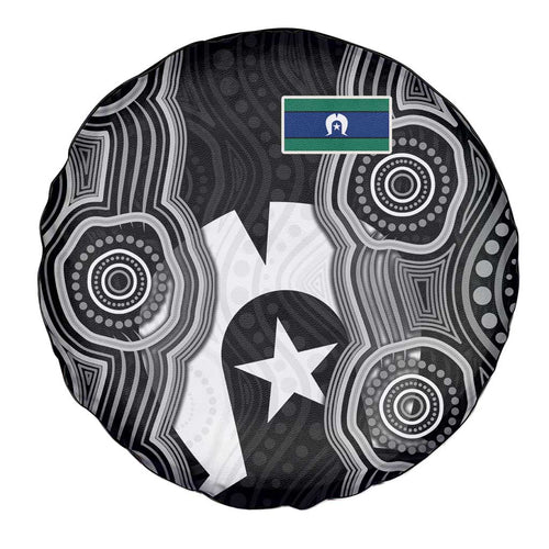 Torres Strait Islander Spare Tire Cover Flag Feather Headdress Indigenous Dotwork Tribal Art