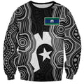 Torres Strait Islander Sweatshirt Flag Feather Headdress Indigenous Dotwork Tribal Art