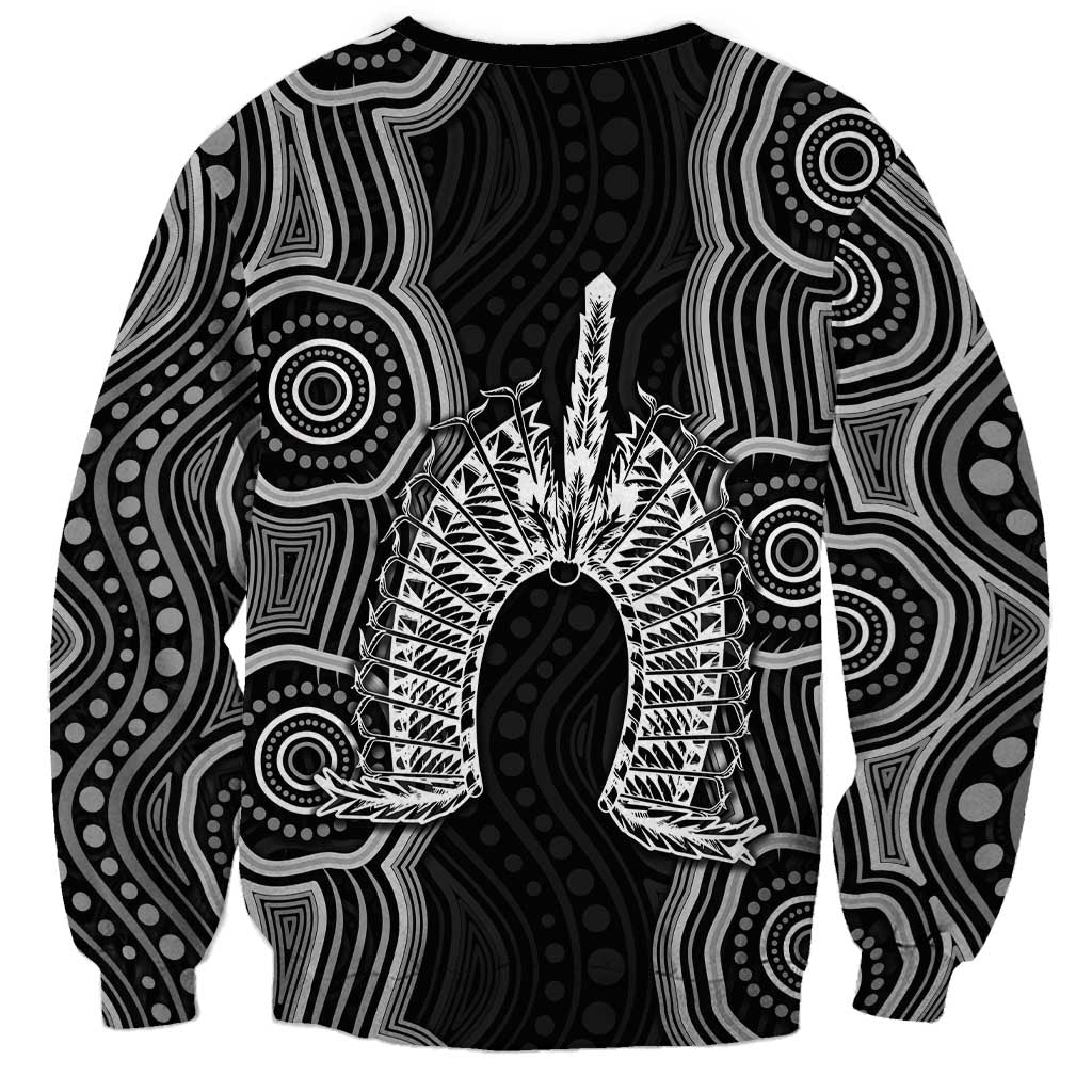 Torres Strait Islander Sweatshirt Flag Feather Headdress Indigenous Dotwork Tribal Art