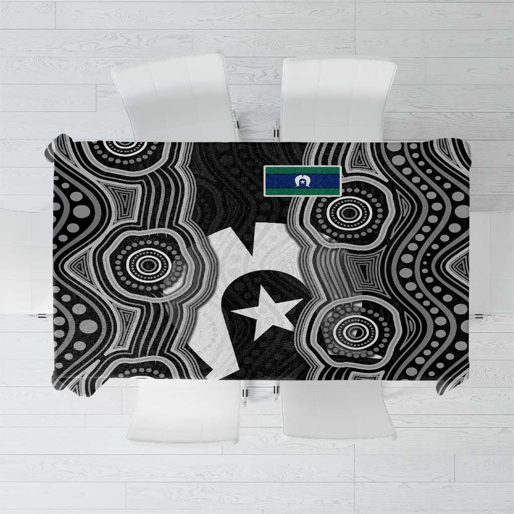Torres Strait Islander Tablecloth Flag Feather Headdress Indigenous Dotwork Tribal Art