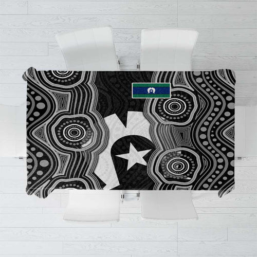 Torres Strait Islander Tablecloth Flag Feather Headdress Indigenous Dotwork Tribal Art