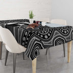 Torres Strait Islander Tablecloth Flag Feather Headdress Indigenous Dotwork Tribal Art