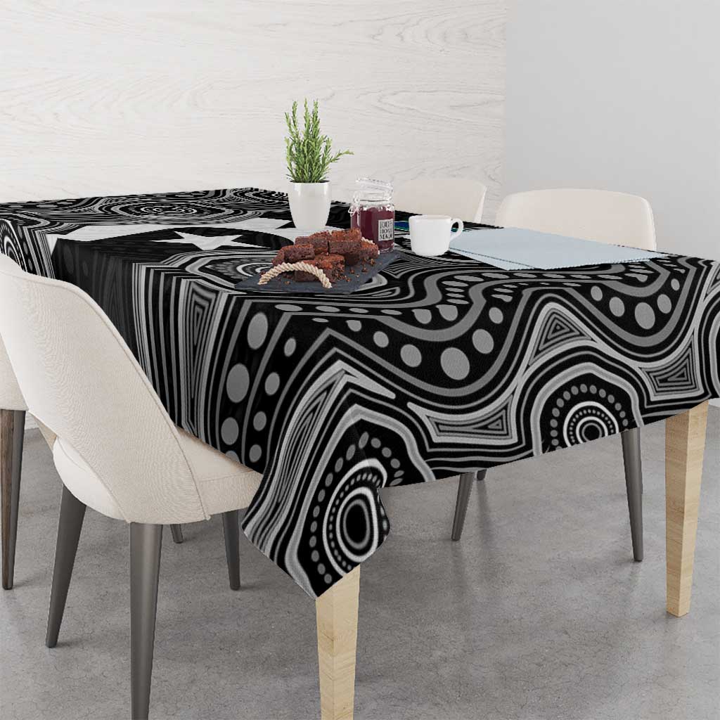 Torres Strait Islander Tablecloth Flag Feather Headdress Indigenous Dotwork Tribal Art