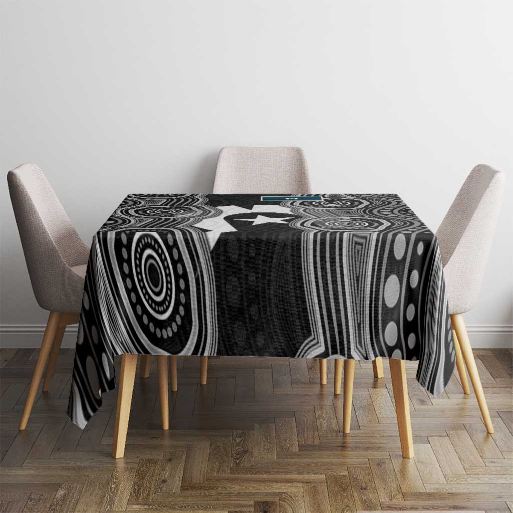 Torres Strait Islander Tablecloth Flag Feather Headdress Indigenous Dotwork Tribal Art