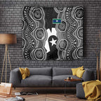 Torres Strait Islander Tapestry Flag Feather Headdress Indigenous Dotwork Tribal Art