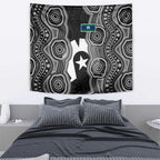 Torres Strait Islander Tapestry Flag Feather Headdress Indigenous Dotwork Tribal Art
