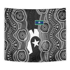 Torres Strait Islander Tapestry Flag Feather Headdress Indigenous Dotwork Tribal Art