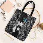 Torres Strait Islander Tote Bag Flag Feather Headdress Indigenous Dotwork Tribal Art