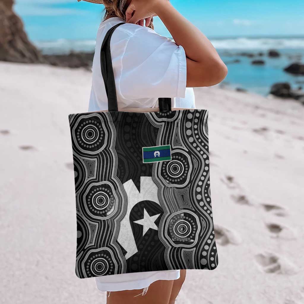 Torres Strait Islander Tote Bag Flag Feather Headdress Indigenous Dotwork Tribal Art