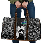 Torres Strait Islander Travel Bag Flag Feather Headdress Indigenous Dotwork Tribal Art