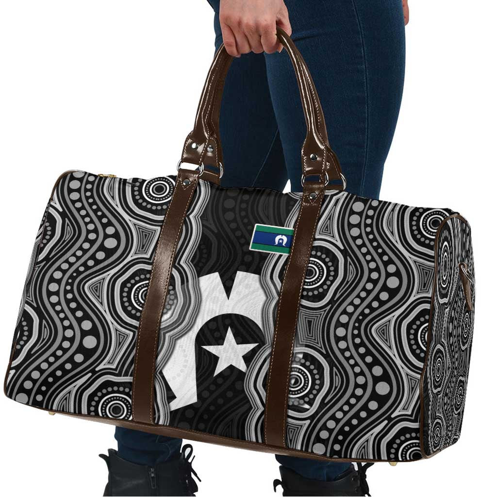 Torres Strait Islander Travel Bag Flag Feather Headdress Indigenous Dotwork Tribal Art