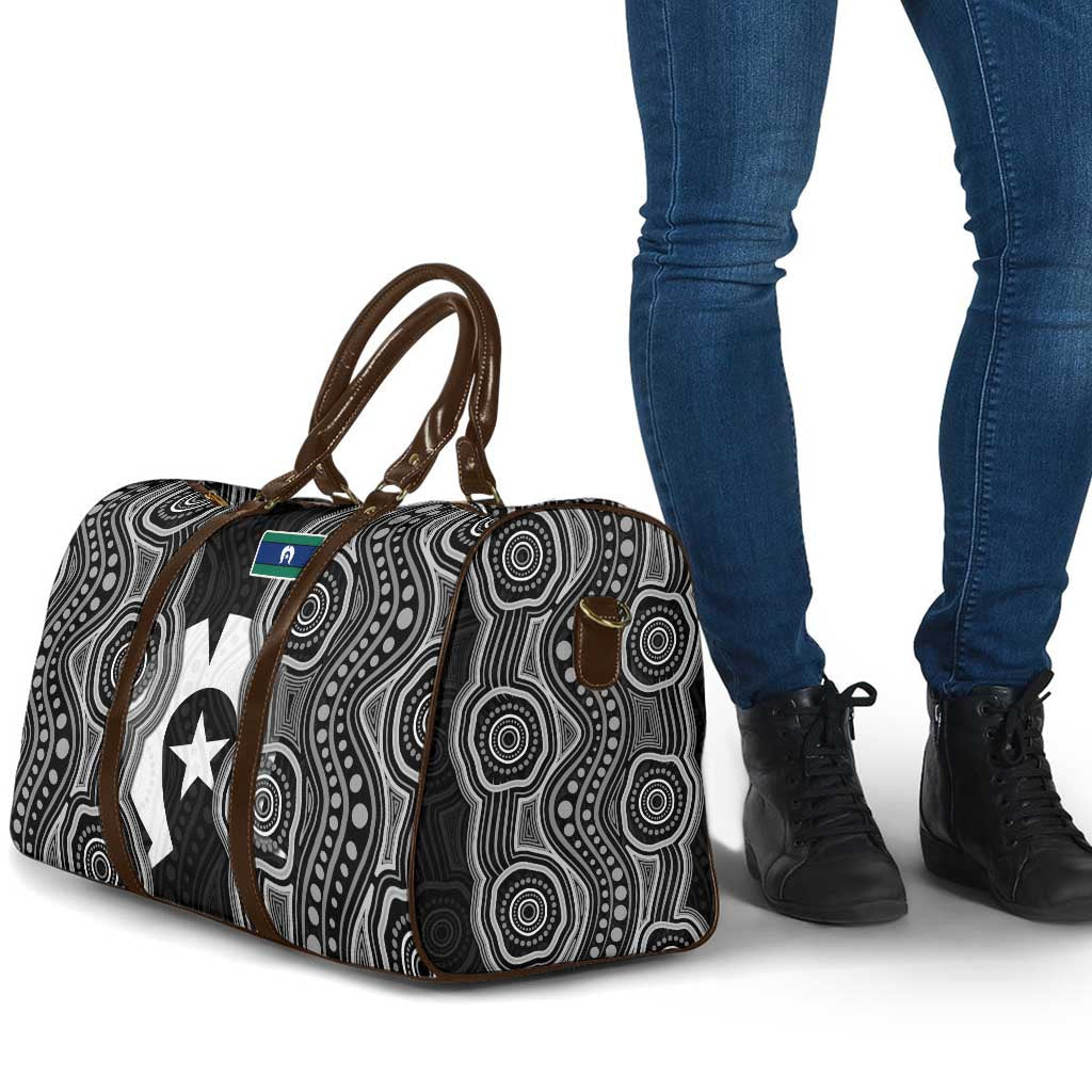 Torres Strait Islander Travel Bag Flag Feather Headdress Indigenous Dotwork Tribal Art
